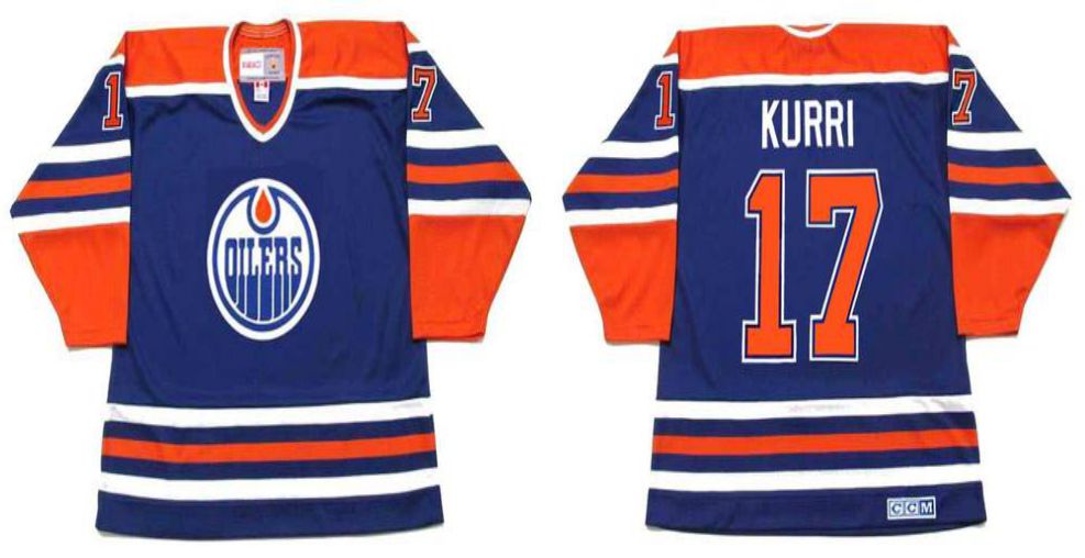 2019 Men Edmonton Oilers 17 Kurri Blue CCM NHL jerseys